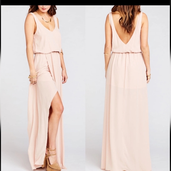 Show Me Your MuMu Dresses & Skirts - SHOW ME YOUR MUMU Dusty Blush Crisp KENDALL Maxi Dress Size XXL